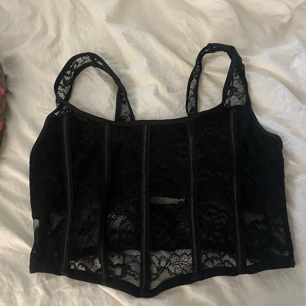 Charlotte Russe Black Lace Top